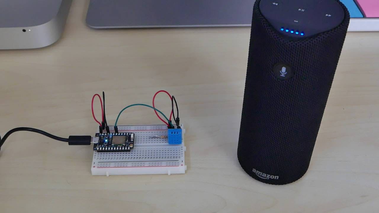Asking Amazon Alexa for the temperature and humidity from a Particle Photon